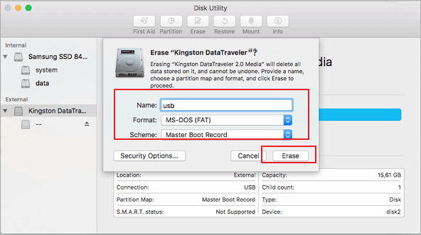 format usb to fat 32 on mac