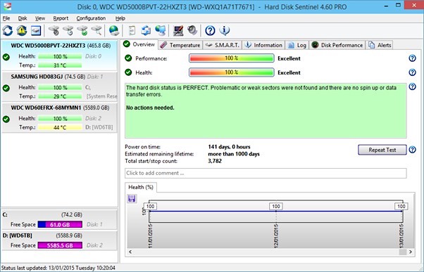 hard disk sentinel interface