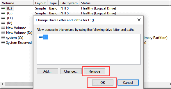 hide partition with disk management