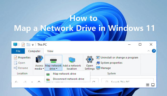 Image of map network drive in Windows 11