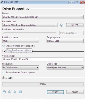 how to use rufus to create bootable usb drive step 3