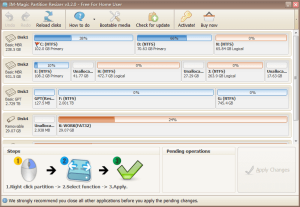 Image of IM Magic partition resizer