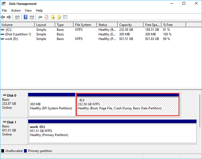 c drive disk management