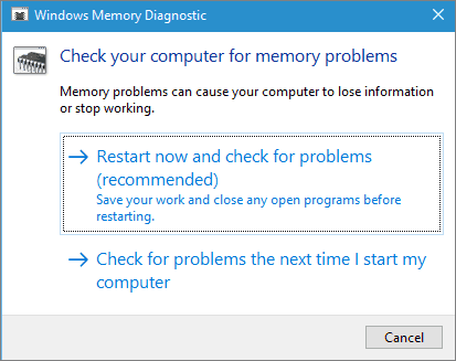 Run memory diagnostic tool to fix BOSD error with Kernel Security check failure error.