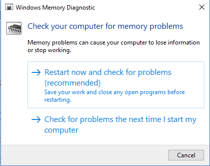 Use Windows Memory Diagnostic to fix RAM error so to solve bad system config info problem in PC.