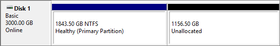 unallocated space in disk management 