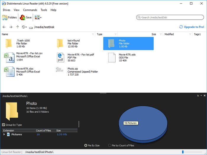 Access EXT 4 partition data via DiskIntrnals Linux Reader