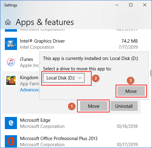 Selected programs to move from C to D.