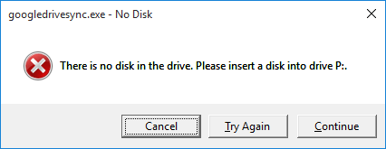 there is no disk in the drive error