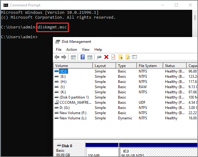 open disk management via cmd