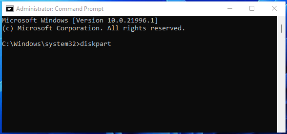 Open diskpart in cmd windows 11