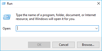 open run dialog