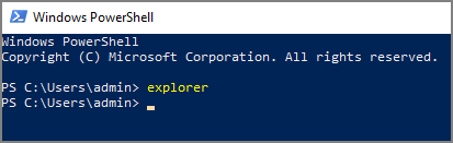 open file explorer by powershell