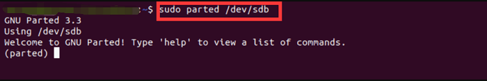 parted command - 2