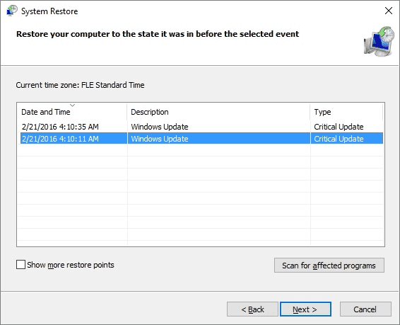 Perform System Restore to fix Windows Kernel Security check failure issue.