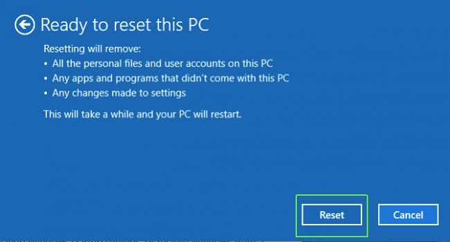 ready to reset pc