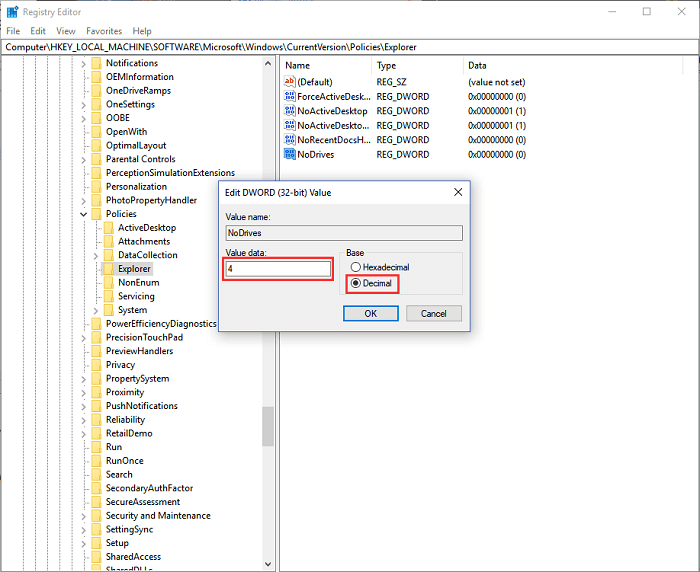 registry editor no drive