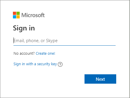 open Microsoft to log in to your account