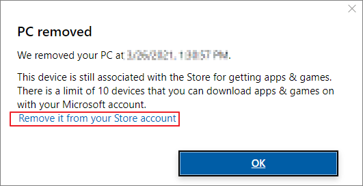 choose remove it from your store account