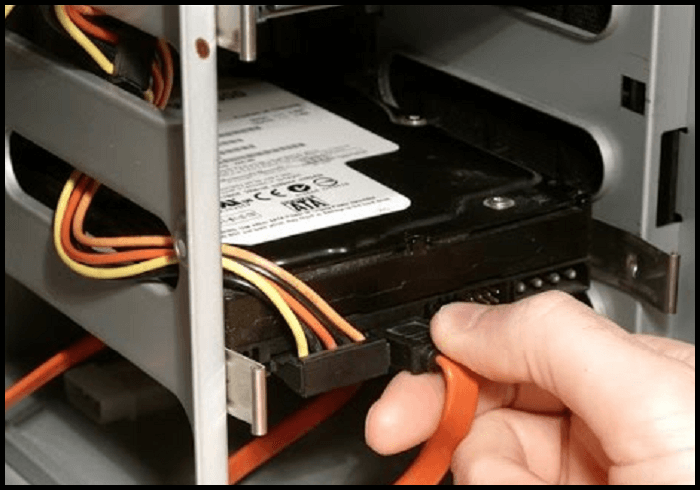 unplug all the cables and pull the hard drive carefully