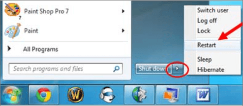 restart windows 7 to fix windows 7 slow