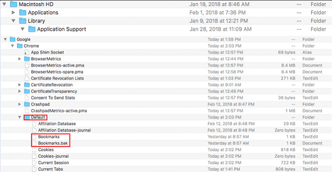 recover deleted chrome bookmarks on mac