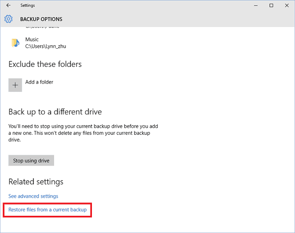 Restore individual files from Windows backup files.