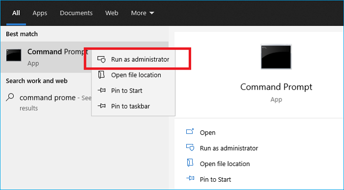 select run as administrator