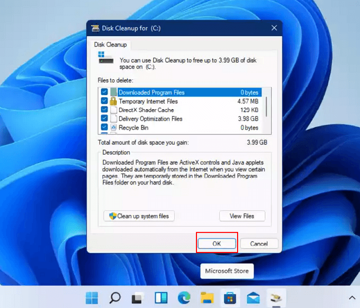 free up disk space in Windows 11 with disk clean up tool