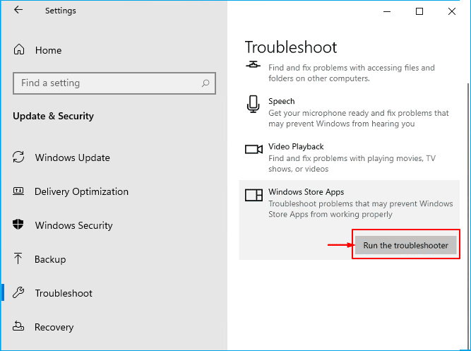 run windows troubleshooter