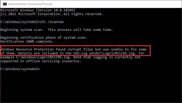 SFC fails to fix or work in Windows 10.