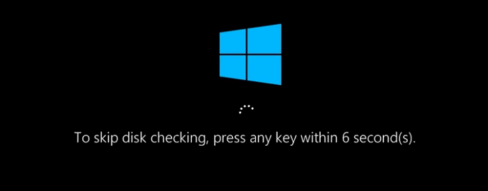 to skip disk check press any key