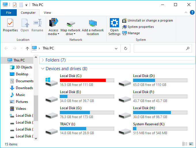 SSD low disk space