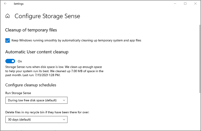 storage sense win11 2