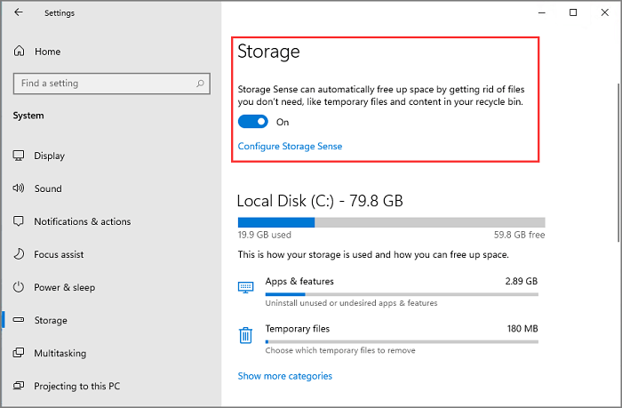 configure storage sense