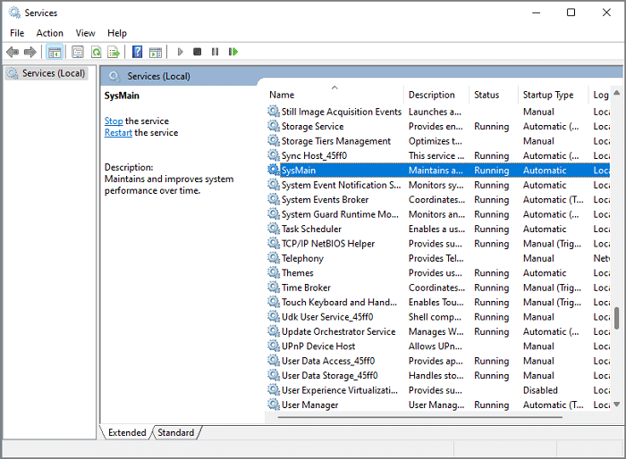 sysmain 2 win11