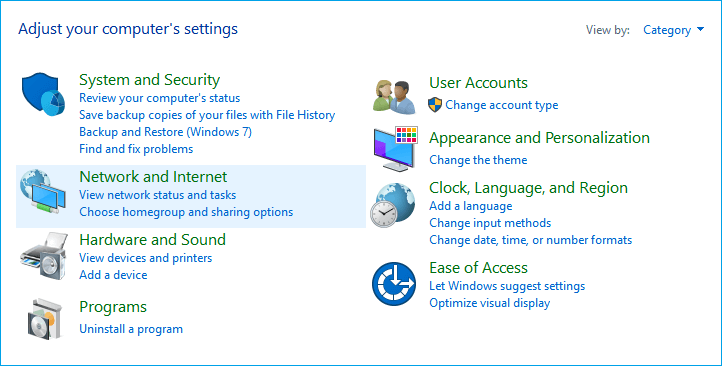 open system and security in windows 10