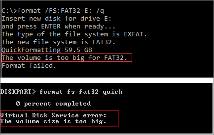 Can't format USB as FAT32 as it's too big