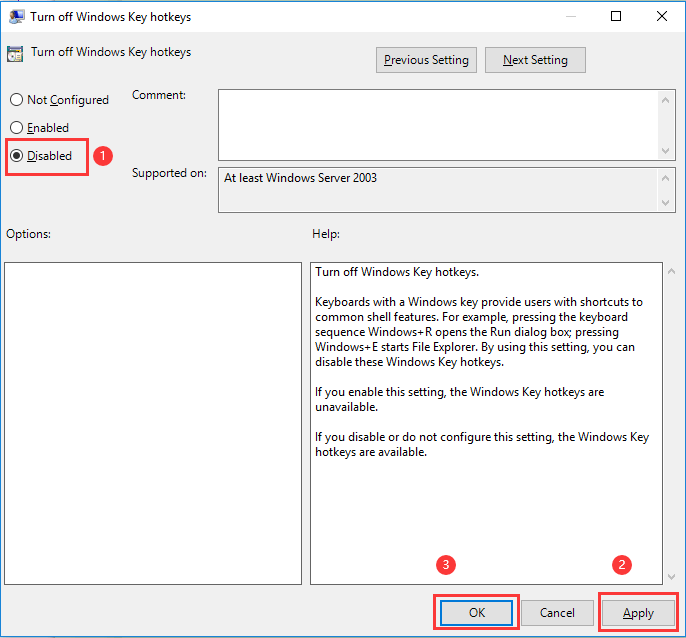 turn off windows key hotkey 2