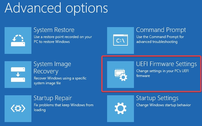 choose uefi firmware