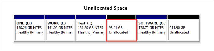 image of unallocated space