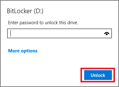 unlock bitlocker with password