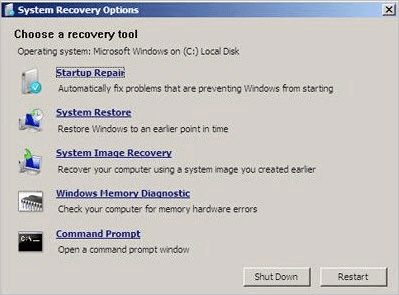run system repair to fix computer unable to start