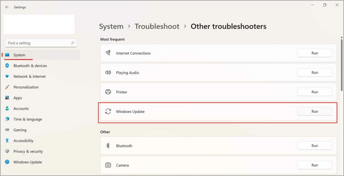 use windows update troubleshooter