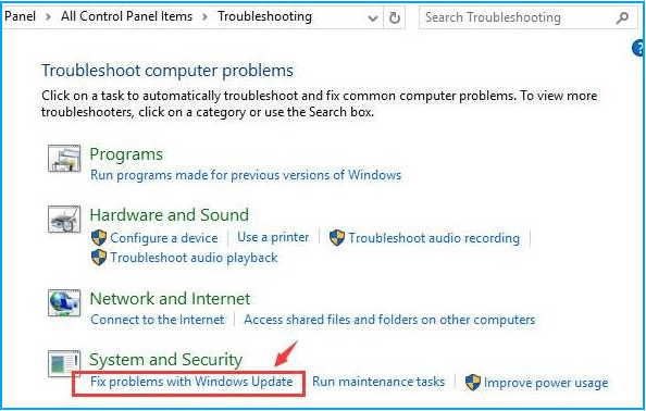fix problems with windows update