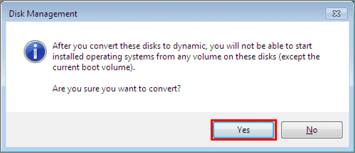 click yes in the warning window