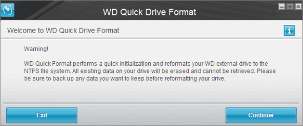 wd quick formatter operation -1