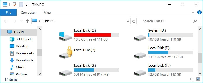 how to fix C drive low disk space