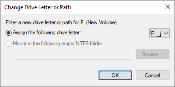 assign a drive letter to fix lost partition Windows 10