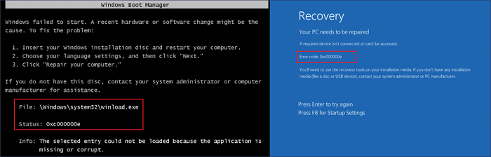 0xc00000e error code